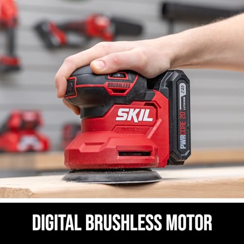 SKIL PWR CORE 20V Brushless Random Orbital Sander Kit Including 2.0Ah Battery and Charger-SR7603B-10 - style: 20V Brushless Sander Kit