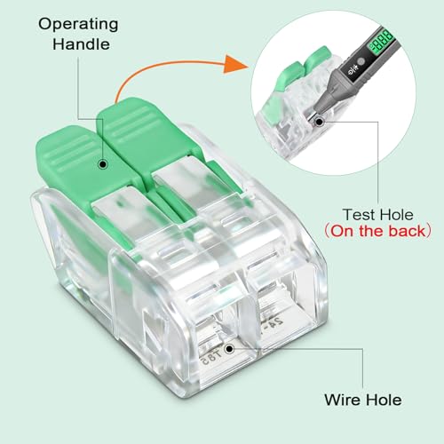 30PCS Lever Wire Connectors 2 Port Electrical Connectors Lever Nuts - size: 2 Ports
