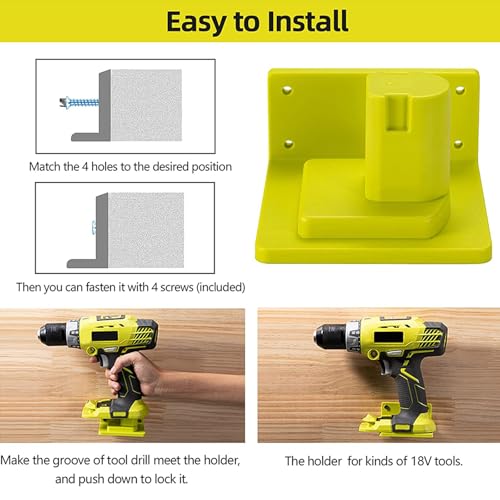 10 Pack Tool Holder Compatible with Ryobi 18V Wall Mount Plastic - size: 10 Pack