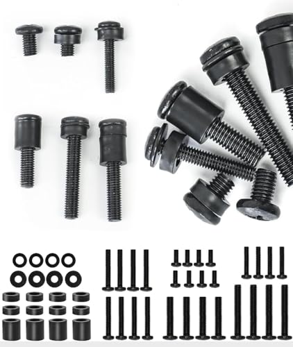 Universal TV Mounting Hardware Screw Kit Set with Box - M4 M5 M6 M8 Screws and Washers Spacers, Suitable for Most Brand televisions/Monitors