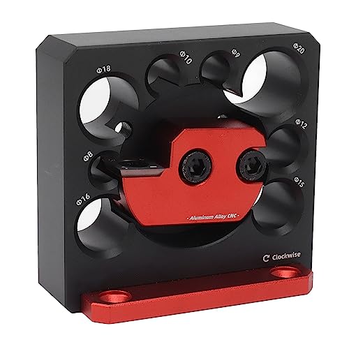 AUNMAS Adjustable Dowel Maker Jig, 8 Hole Sizes Aluminum Alloy Woodworking Tool for 8mm to 20mm Dowels Hardened Steel Holes Strong Joints Portable Project Use with Accessory Kit
