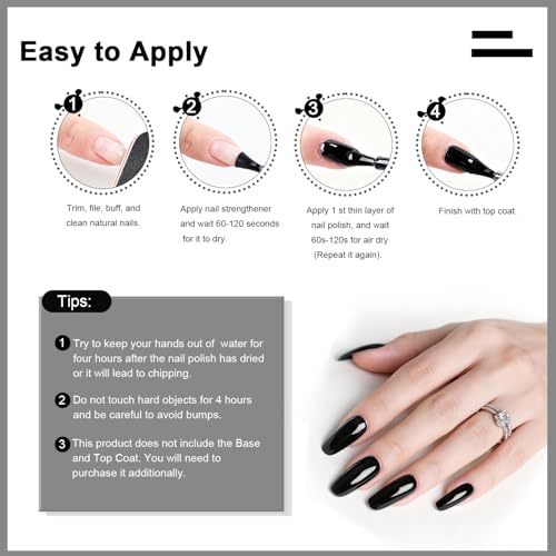 OpenLive 2Pcs Nail Polish Set 16.5ml Black and White Quick Dry Nail Polish Non Gel Nail Art DIY Home Manicure Gift for Women - color: Black and White