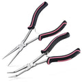 2PCS 7-Inch Long Reach Needle Nose Pliers Smooth Jaws Long Nose Pliers and Bent Nose Pliers Extra Long Needle Nose Pliers Jewelry Pliers for Jewelry Making, Wire Wrapping and Object Gripping - style: Straight & Bent Needle Nose Plier Smooth Jaws