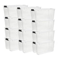 Sterilite Ultra Latch Box with Lids for Home and Office, 70 Quart, 12-Pack | Heavy-Duty and Stackable Plastic Containers with Latches for Closet, Cabinet, Bedroom, Bathroom and Dorm Room Organization - size: 70 Quart