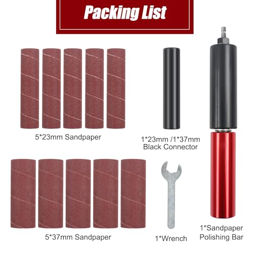 Handheld Spindle Sander Adapter for Power Drill, Portable Sanding Drum, Universal Hexagonal Attachment for Power Drill Chuck
