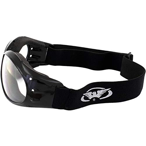 Global Vision Eliminator Dirt Bike Padded Motorcycle Riding Goggles for Men and Women (Black Frame/Smoke Lens) - color: Black Frame/Clear Lens