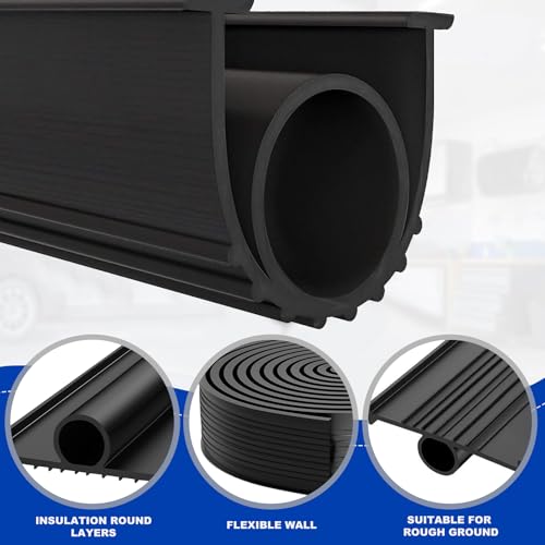 DGSL Garage Door Bottom Seal, 5/16 T-End Rubber Weather Stripping, 10 FT - size: 10 FT Black U+O