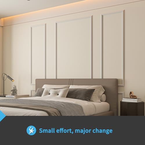 Art3d Pre-Cut Wall Molding Set, Ready-to-Assemble Panels, 3 Top 3 Bottom - color: White: Style 1