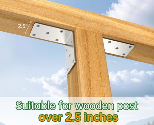 (8PCS) Heavy Duty L Brackets 5x5x2.5 for Wood,Metal Shelf Brackets,90 Degree Corner Bracket,Large Right Angle Bracket, Pergola Brackets Silver - size: 5x5x2.5” (8 Pack)