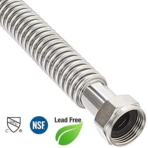 EZ-Fluid 18" x 3/4-Inch FIP x 3/4-Inch FIP Corrugated Flexible Stainless Steel Water Heater Connector Supply Line for Female Iron Water Hose Pipes Fitting,18-Inch (1-Pc) - size: 3/4-Inch FIP x 3/4-Inch FIP, 18-Inch