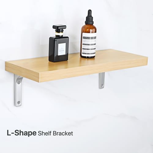 SAYAYO Wall Shelf Bracket 6 x 5 Inch, Stainless Steel Heavy Duty L Bracket - color: Brushed Nickel, size: 6 x 5 Inch (4 PCS)