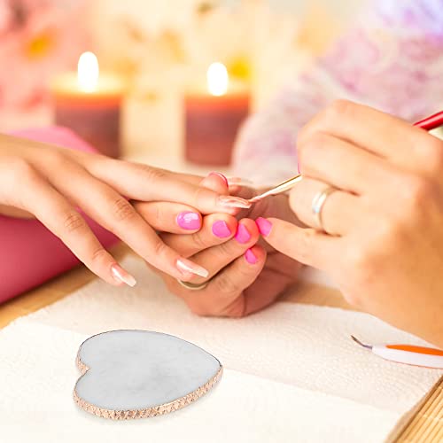 Resin Nail Art Palette Nail Mixing Palette Polish Color Mixing Plate Golden Edge Nail Holder Display Board Heart Shape Cosmetic Mixing Tools - color: Style 1