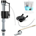 Saillong Universal Toilet Flusher Replacement Kit, Fill Valve, 2-Inch Flapper, Front Mount Handle Lever, Water-Saving, Adjustable Toilet Repair Kit Inside Tank, Easy to Install(Black) - color: Black