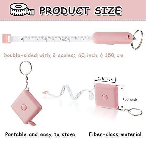 Weewooday 6 Pack Mini Tape Measure Keychain 60 Inch Retractable Sewing