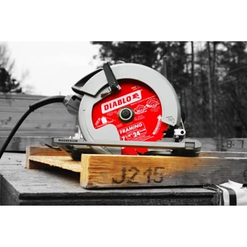 Diablo Framing Saw Blade for Wood - 7-1/4" x 24-Tooth, Thin Kerf, Anti-Vibration, Long Life for Framing & Pressure-Treated Wood, Tracking Point Tooth Design - Pack of 10 - D0724A - size: 5/8" Arbor x 7-1/4" Dia (10 Pack)