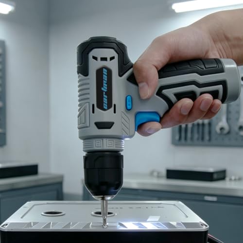CARTMAN 150-Piece 8V Cordless Drill Hand Tool Set Blue Household Repair Kit - color: Blue