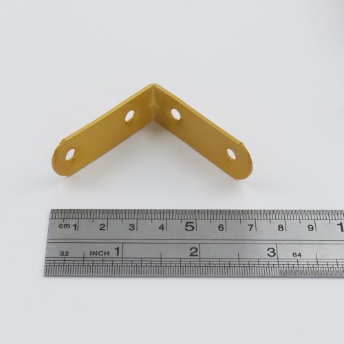 Wealrit 1.85" L Shape Bracket Corner Braces 20PCS,Gold Right Angle Bracket - size: 1.85"