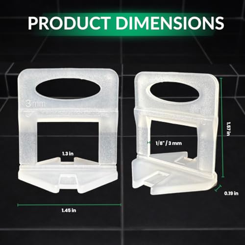 KMS 4000 Tile Spacers 1/8" – Tile Spacer Leveling System for Professional Tile Installation, Consistent Gap Tile Leveling Spacers - color: 4000 Tile Spacers 1/8"