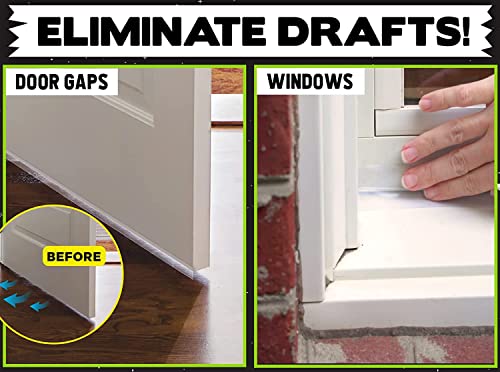 Alien Draft Seal Weather Stripping Door Seal – Longer 64ft (3 Rolls) Silicone Door Bottom Draft Stopper Tape - size: 64 Feet - Pack of 1