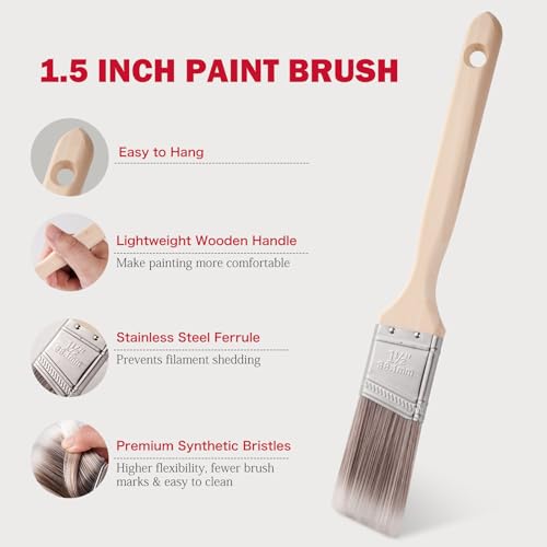 Mister Rui 4 Inch Mini Paint Roller Kit 12-Pc with Tray, Liners & Brush