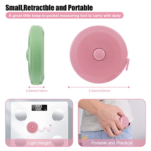 Tape Measures Retractable, Fabric Measuring Tape, 60 Inch Small Sewing Tape Measure for Craft Nursing Medical Travel(3 Pack/Green,Blue,Pink) - color: Green,Blue,Pink
