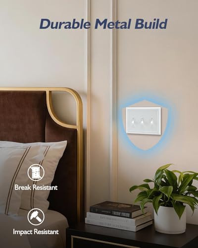 Switch Plates Outlet Covers, 2-Pack Metal Wall Plates, Off White - color: Off White, size: 3 Toggle 2PK