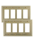 2-Pack Quad Decorator Outlet Cover Plate, Antique Brass - size: Quad Decorator 2PK