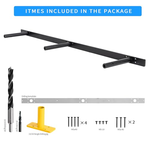 38‘’ Heavy-Duty Hidden Floating Shelf Bracket – 210 LBS Max Load (Mounted on Studs), Floating Mantel Bracket for Fireplace & Wall Shelves, Includes Easy Installation Kit（38 inch Brackets） - size: 38 Inch - With Ease Kit