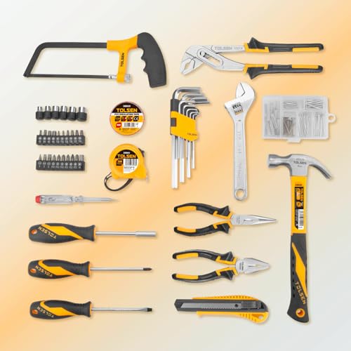 TOLSEN Home Repair Tool Set General Household Hand Tool Kit with Toolbox - size: 119 PCS