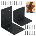 6-Pack 4"x4"x3-1/8 Heavy Duty Steel Corner Bracket, L Right Angle Bracket - size: 4" x 4" x 3-1/8“