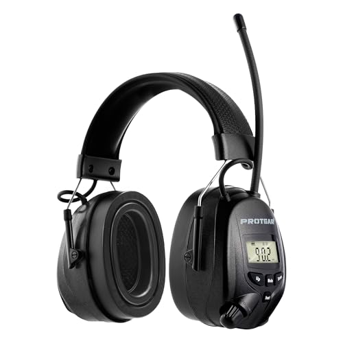 AM FM Radio Hearing Protection Earmuff, Bluetooth 5.4, 30SNR - color: Am/Fm+ Bluetooth-black