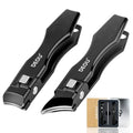 DEOU Nail Clippers Set, Stainless Steel Manicure Kit for Thick Hard Ingrown Nails, Anti-Splash with Nail File, Portable Keyhole Design, Gift Box for Home Travel (Black, Diagonal Cut + Straight Cut) - color: Black, Diagonal Cut + Straight Cut