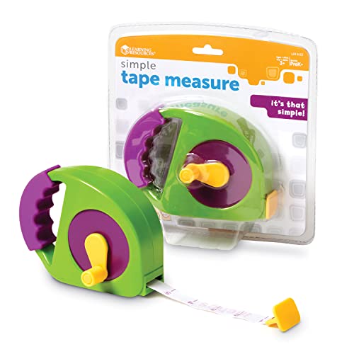 Learning Resources Simple Tape Measure - Kids Construction Toys, Preschool Activities, Pretend Play for Toddlers, Height Measurement Counting Tool, Fine Motor Skills, Homeschool
