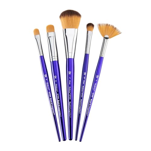 Royal & Langnickel Moderna, 5pc Oval Mop Variety Brush Set for All Painting Mediums, Includes - Mop, Fan & Half Moon Brushes Purple - style: Oval Mop Variety