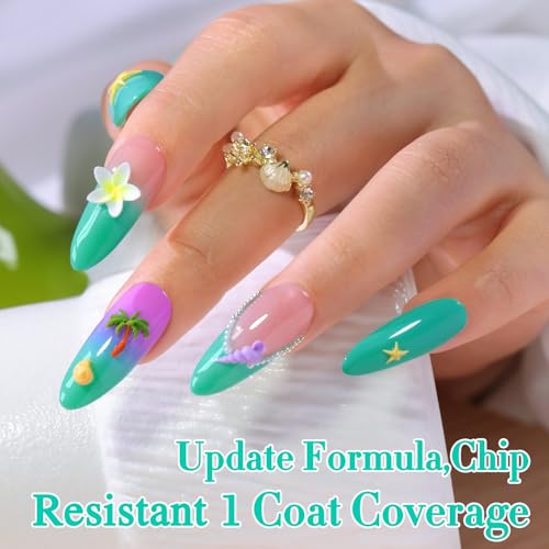 Double Rhythm 15ML Gel Nail Polish Pure Sheer Same Color Same Bottle Soak Off Gel Polish Art Manicure Salon DIY at Home for Women (Deep Mint-A1788) - color: Deep Mint