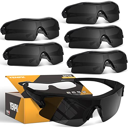 Safety Glasses for Men, Anti Scratch & UV Protection Work Glasses - color: 6pack-dark Grey
