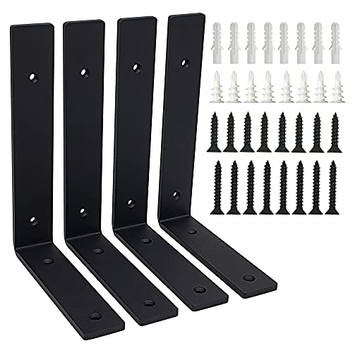 1/4" Thk Heavy Duty Shelf Brackets, 8.25" X 6.25", 4 Pack - Max. 90lb - size: 8.25"X6.25"