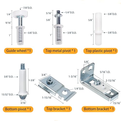 Bifold Door Hardware Repair Kit, 1-Pack Bifold Closet Door Hardware Kit Folding Door Hardware Repair Replacement Tool Kit - style: 1 Pack Silver