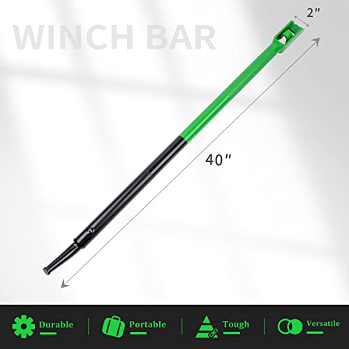 Winch Bar, 40" Combination Winch Bars with Square Head, Black & Green - color: Black & Green, size: 1 Pack