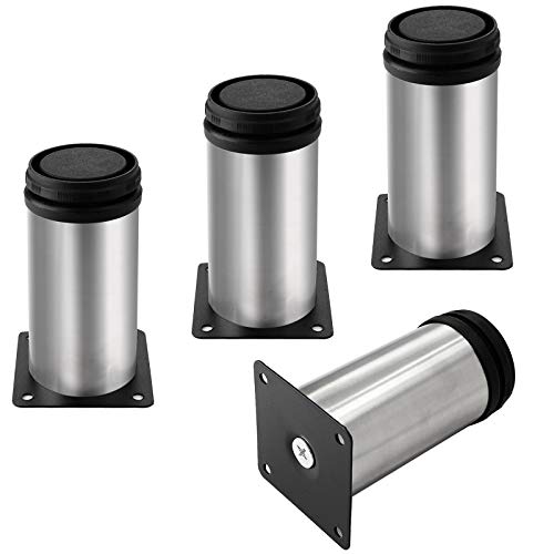 4 Pack Furniture Leg Set, 2" Dia 4" H Adjustable - size: 4 Inch