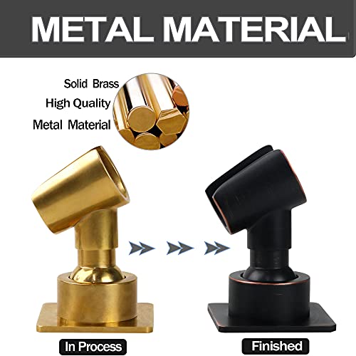 Shower Head Holder Adjustable Handheld Shower Head Bracket Adhesive Shower Wall Mount Holder Brass Shower Wand Holder Oil-Rubbed Bronze, Glue Installation - color: Bronze