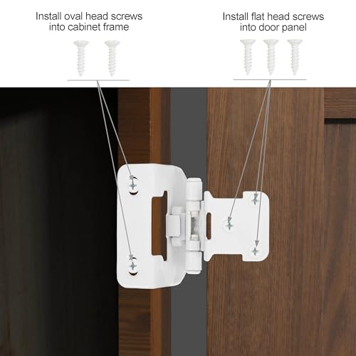 White Kitchen Cabinet Hinges, 1/2” Overlay, 4 Pack - color: White