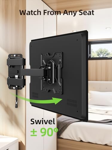 USX MOUNT UL Listed RV TV Mount for Most 13-45inch TV - Lockable Full Motion RV TV Wall Mount for Camper, Trailer, Motorhome - Swivel Tilt Bracket for Truck Boat, 44 lbs Capacity, VESA 200mm - size: 17-43inch