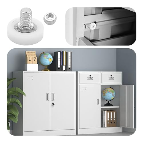 8Pcs 22mm Drawer Rollers, Nylon Drawer Pulley Replacement Wheels with Bearings and Nuts, Small Slide Roller for Cabinet, Sliding Door, Filing Cabinet, Smooth Drawer Positioning Guide - size: 22mm