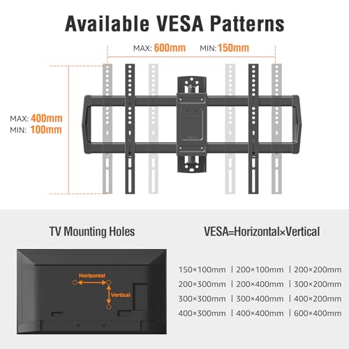 37.9" Long Arm TV Wall Mount for 42-75 Inch TV, Full Motion Swivel and Tilt - size: Indoor Arm: 37.9"