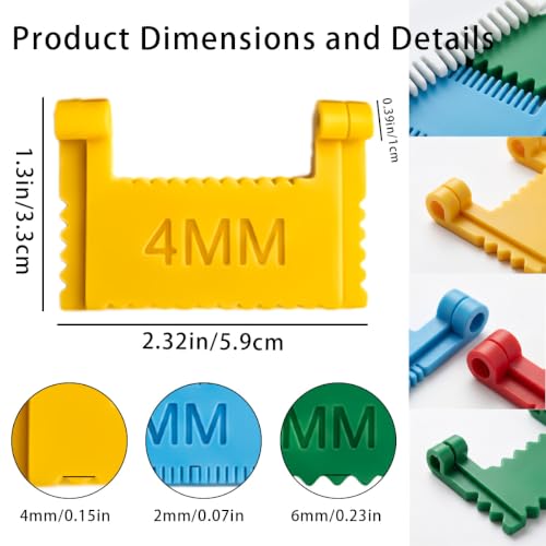 6 Pcs Edge Clip On Sewing Ruler Non-Slip Hand Sewing Stitching Guide Tool - size: 1.5mm/2mm/3mm/4mm/5mm/6mm