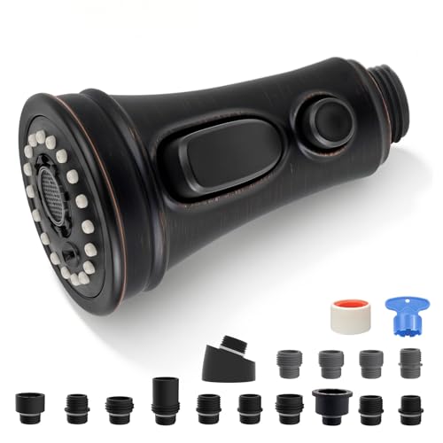Universal Kitchen Faucet Head Replacement, 3 Modes Spray, Oil-Rubbed Bronze - color: Oil Rubbed Bronze, style: 1.8 Gallon Per Minute