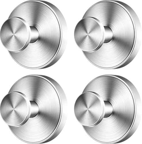 Suction Cup Hooks for Shower, Drill-Free Stainless Steel Wall Hooks 4-Pack - color: Silver