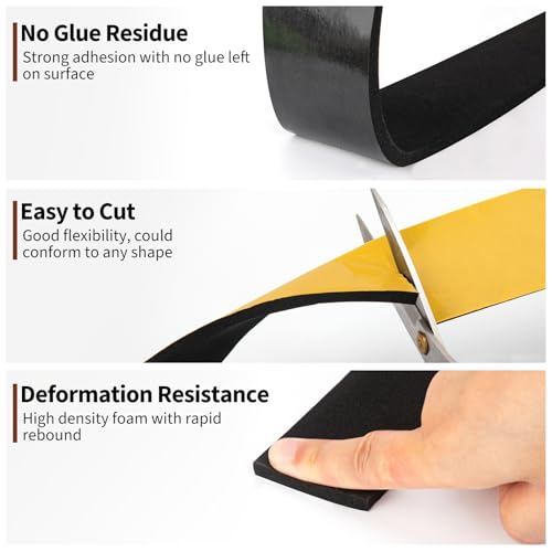 Yotache Weather Stripping 1" W X 1/8" T, 26 Ft Length - size: 1"x1/8"x26 FT