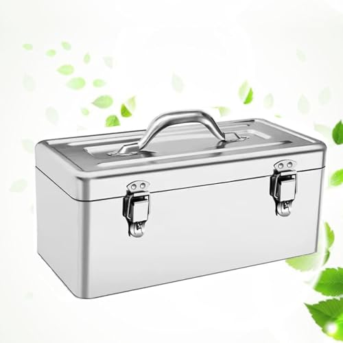 18" Metal Tool Box,Stainless Steel Tool Box,with Carrying Handle